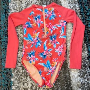 Girl’s One-Piece Long Sleeved Swimsuit Sz 10/12